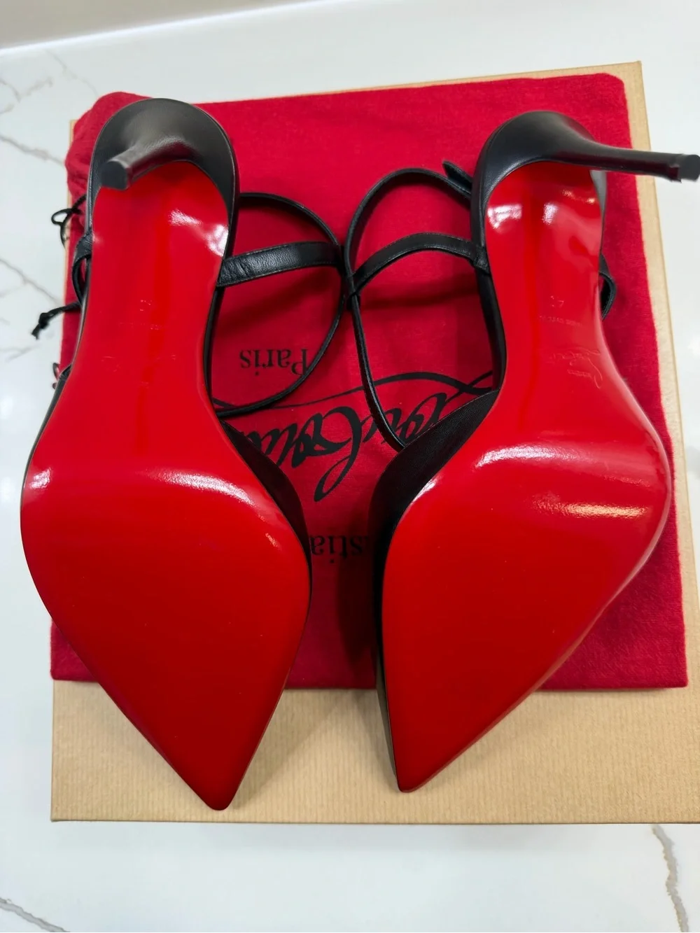 Christian Louboutin Jenlove 100mm Black Kid Leather Pumps – Brand New